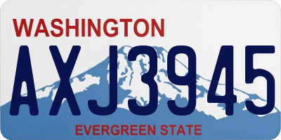 WA license plate AXJ3945