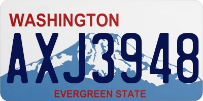 WA license plate AXJ3948