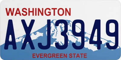 WA license plate AXJ3949