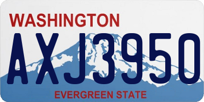 WA license plate AXJ3950