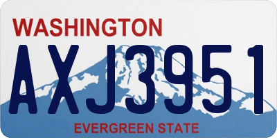 WA license plate AXJ3951