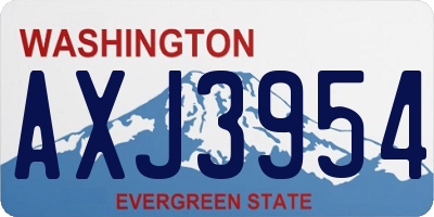 WA license plate AXJ3954
