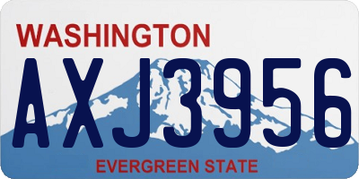 WA license plate AXJ3956