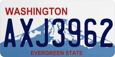 WA license plate AXJ3962