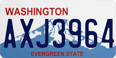 WA license plate AXJ3964