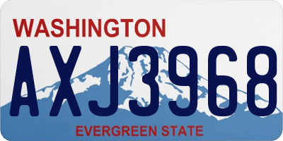 WA license plate AXJ3968