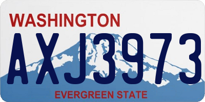 WA license plate AXJ3973