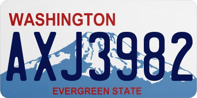 WA license plate AXJ3982