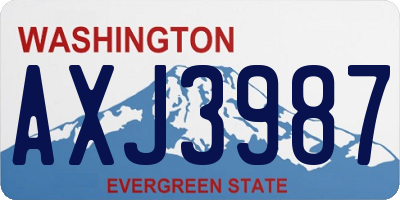 WA license plate AXJ3987