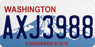 WA license plate AXJ3988