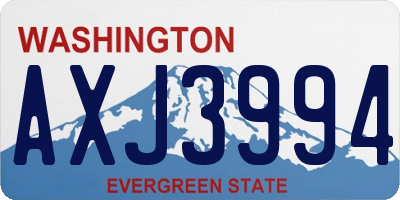 WA license plate AXJ3994