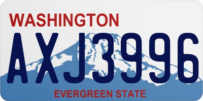 WA license plate AXJ3996