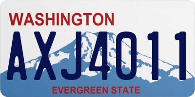 WA license plate AXJ4011