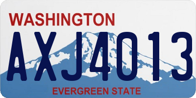 WA license plate AXJ4013