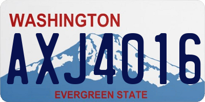 WA license plate AXJ4016