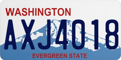 WA license plate AXJ4018