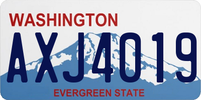 WA license plate AXJ4019