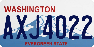 WA license plate AXJ4022