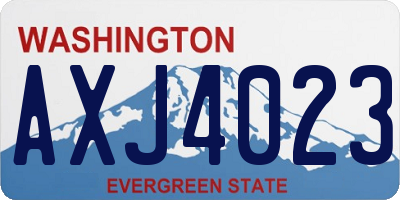 WA license plate AXJ4023