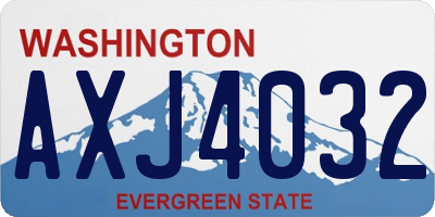 WA license plate AXJ4032