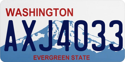 WA license plate AXJ4033