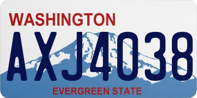 WA license plate AXJ4038