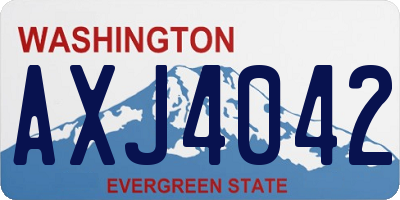 WA license plate AXJ4042