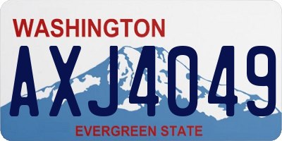 WA license plate AXJ4049