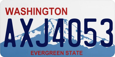WA license plate AXJ4053