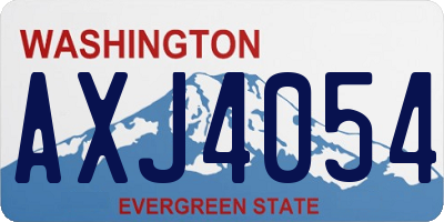 WA license plate AXJ4054