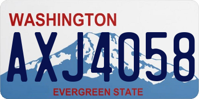 WA license plate AXJ4058