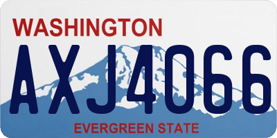 WA license plate AXJ4066