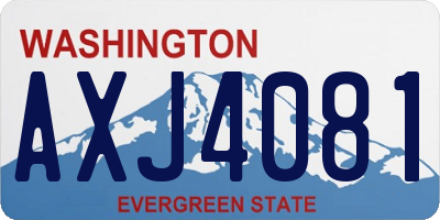 WA license plate AXJ4081