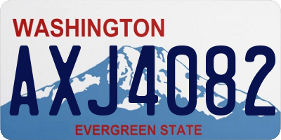 WA license plate AXJ4082