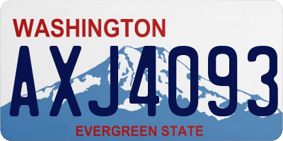 WA license plate AXJ4093