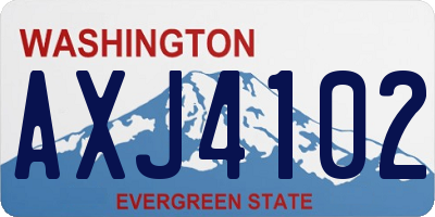 WA license plate AXJ4102