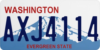 WA license plate AXJ4114