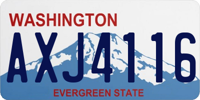 WA license plate AXJ4116