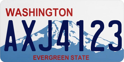 WA license plate AXJ4123
