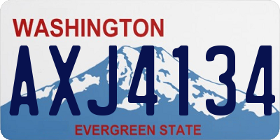 WA license plate AXJ4134