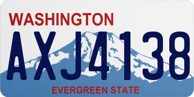 WA license plate AXJ4138