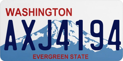 WA license plate AXJ4194
