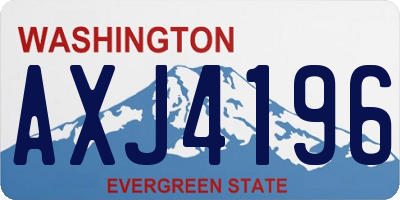 WA license plate AXJ4196