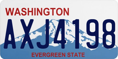 WA license plate AXJ4198