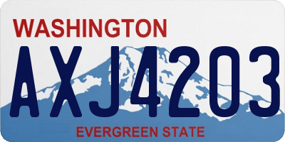 WA license plate AXJ4203