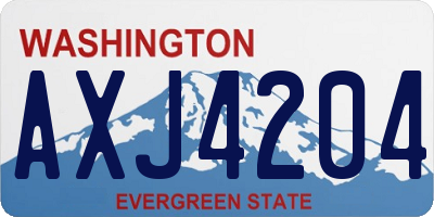 WA license plate AXJ4204