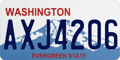 WA license plate AXJ4206