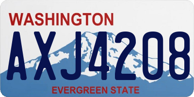 WA license plate AXJ4208