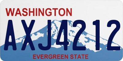 WA license plate AXJ4212