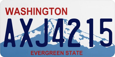 WA license plate AXJ4215
